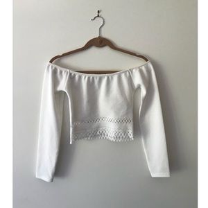 Cropped Long Sleeve with Lace Detail